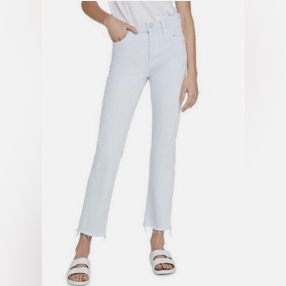 NWT MOTHER The Scrapper Cuff Ankle Fray Jean Baby Blue The Devil May Care Sz. 31